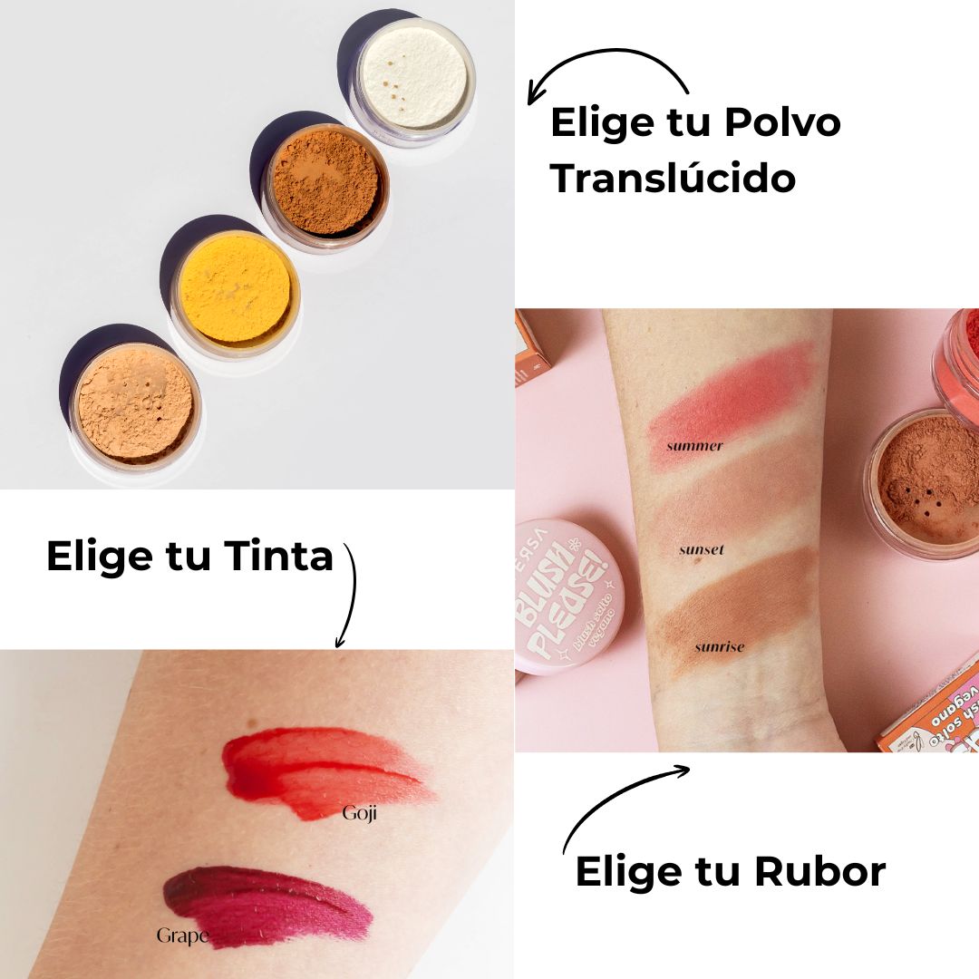 Pack Look Completo Adversa (Labios+Polvo+Rubor+Brochas)