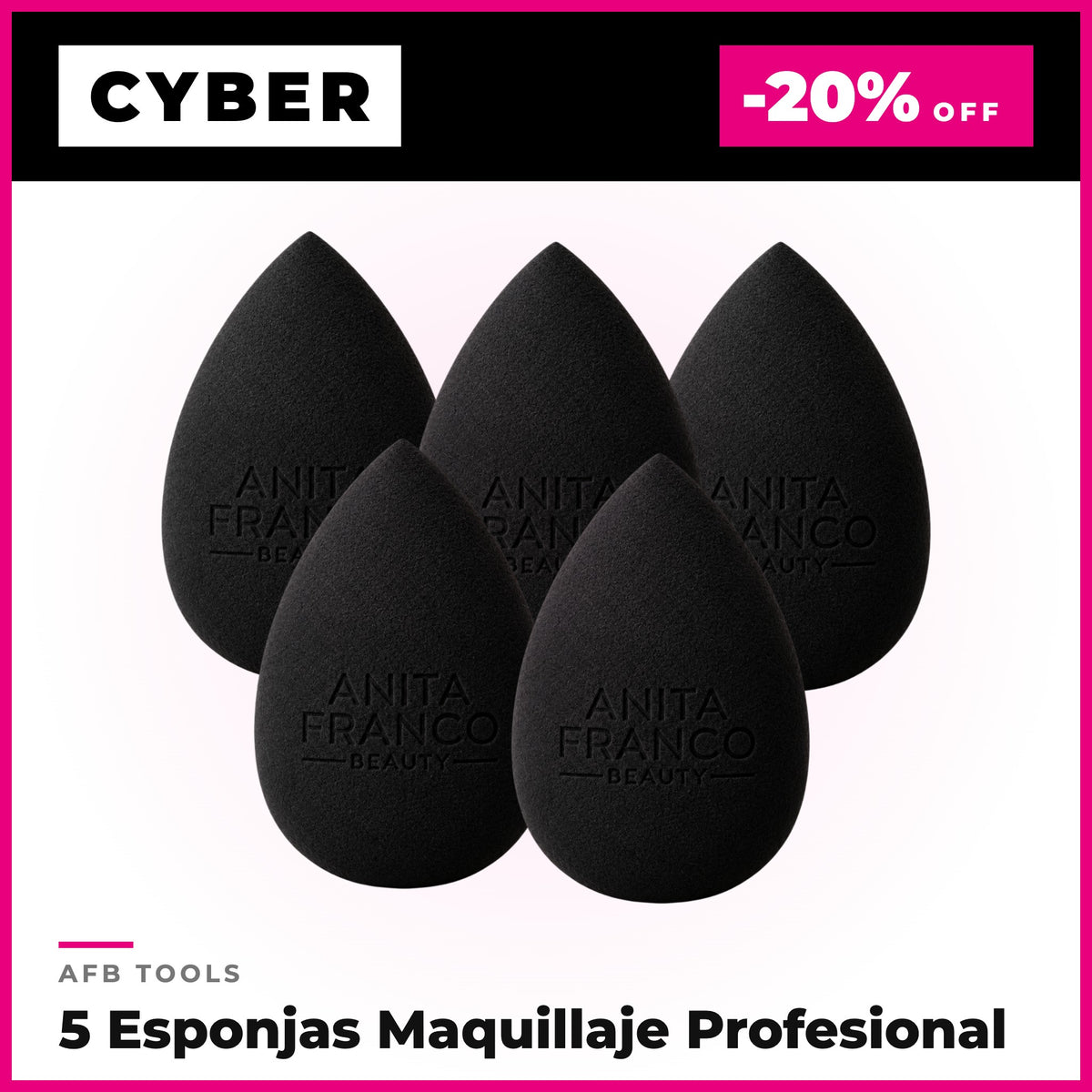 Cyber 2 al 7 octubre - Pack 5 Esponjas Maquillaje Profesional AFB TOOLS -20% OFF