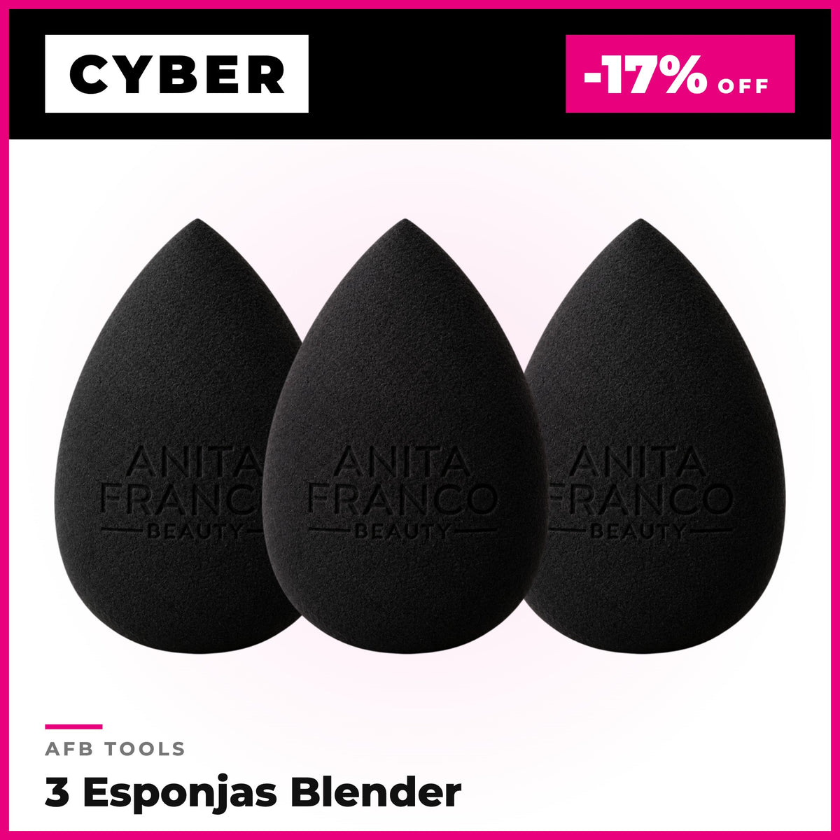 Cyber 2 al 7 octubre - Pack 3 Esponjas Maquillaje Blender AFB TOOLS -18% OFF