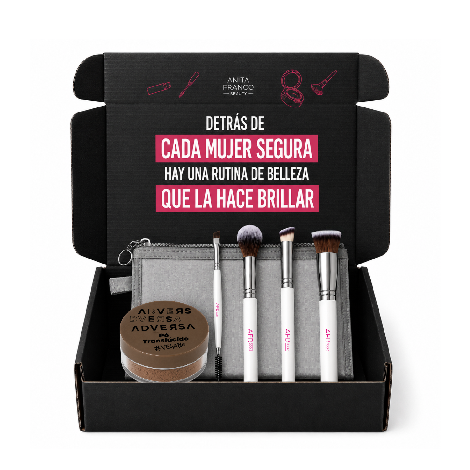 Pack Bronzer 3 en 1 Chocolate + Set Brochas AFB TOOLS