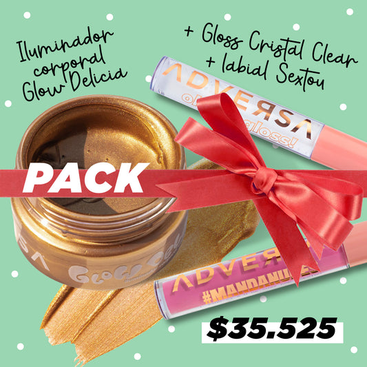 Pack Regalo Glow Delicia + Gloss Crystal Clear + Labial Matte Sextou