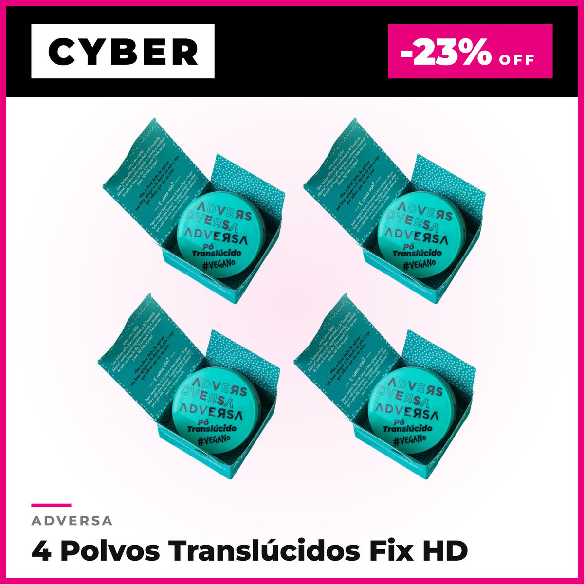Cyber 2 al 7 octubre - Pack 4 Polvos Translúcidos Fix HD Incoloros Adversa -23% OFF
