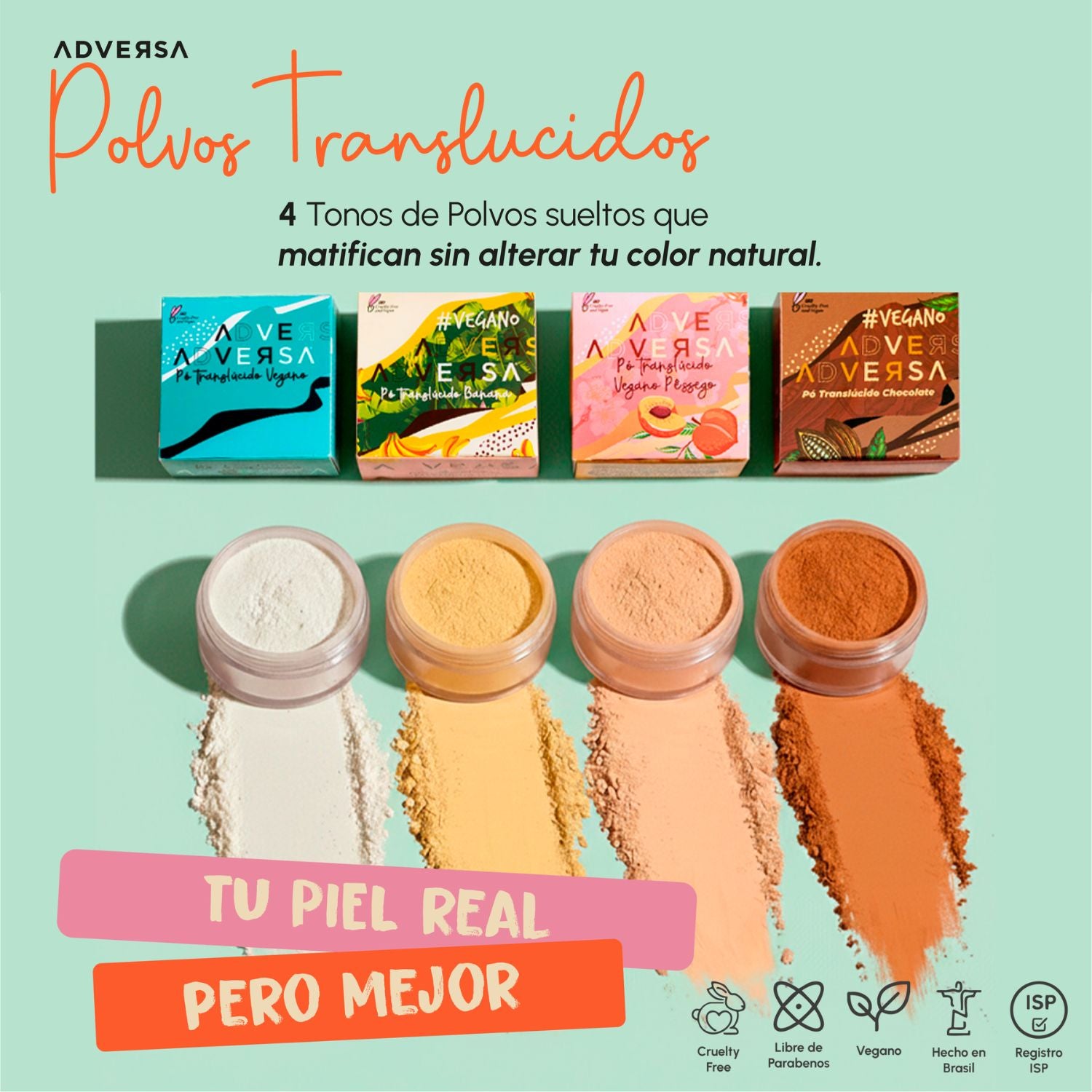 Pack Polvo Fijador HD Incoloro + Durazno Adversa