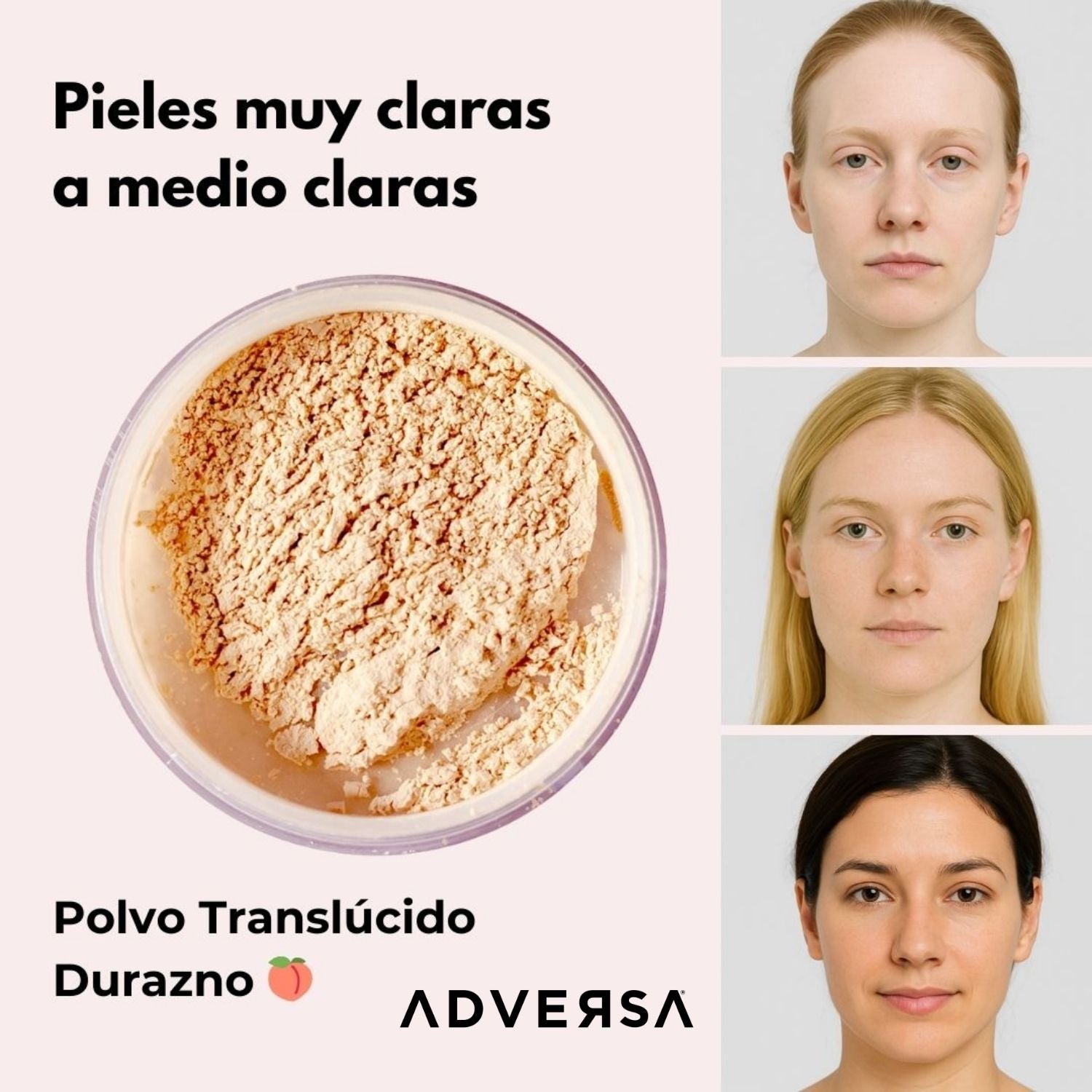 Pack Polvo Translúcido Durazno + Bronzer 3 en 1 Adversa