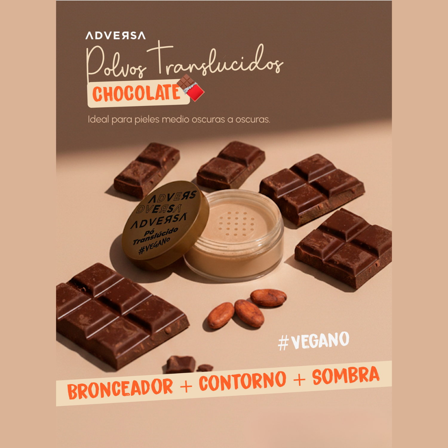 Pack Bronzer 3 en 1 Chocolate + Set Brochas AFB TOOLS