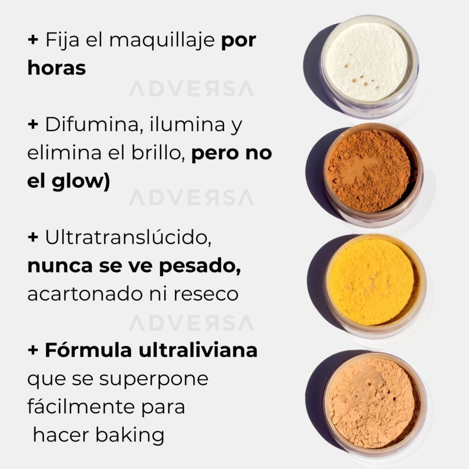 Pack Polvo Fijador HD + Brochas 4 Piezas + Esponja AFB TOOLS